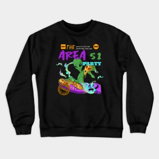 Pizza Party DJ Space Alien Crewneck Sweatshirt